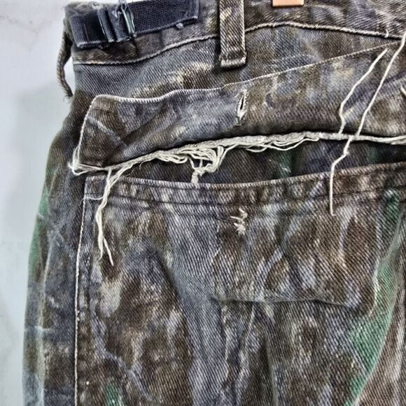Hide N Tree Camo Pants Mens 44 Vintage Camo Hunting Fleece Woodland - Picture 12 of 14